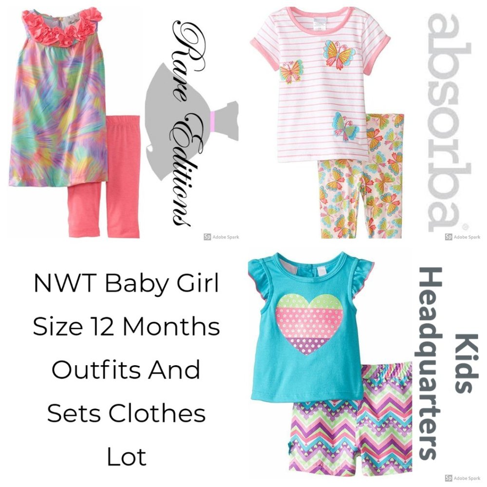 Rare Editions Baby Girl 12m Dress Shorts Legging Set Outfits Clothes Lot